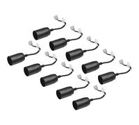 Meister 7443800 - Portalámparas para renovación (E27, 10 unidades, para bombillas de hasta 60 W, incluye alivio de tensión y bornes de luz, lámpara de techo para obras de construcción, montaje en