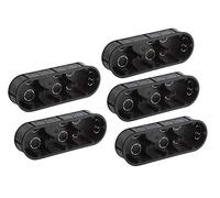 Meister 7460750 - Caja de 3 enchufes para empotrar (45 mm, 5 Unidades, 218 x 75 mm), Color Negro