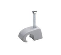 Meister Abrazadera Express de 4 - 7 mm - gris - 50 unidades en un práctico set - Para fijar cables y cables - Incluye clavo premontado, clips de sujeción, abrazaderas de cable, abrazaderas de clavo / abrazaderas de clavo / 7454010