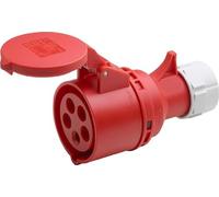 Meister Acoplamiento CEE - 5 Polos - Rojo - 400 V - 16 A - Sección Transversal máxima del Cable 2,5 mm² (núcleos Flexibles) & 4,0 mm² (núcleos rígidos) - IP44 Exterior/Acoplamiento de Corriente