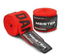 Meister Bende Semi-Elastiche da Adulto di 180 Pollici (457 cm) per MMA e Boxe (Coppia) - Rosso Pericolo