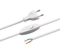 Meister Cable 2 m, h03vvh2 de F 2 x 0,75, Color Blanco, con Interruptor, 7442510