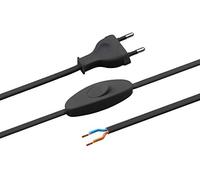 Meister Cable 2 m, h03vvh2 de F 2 x 0,75, Negro, con Interruptor, 7442520