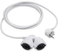 Meister Cable de extensión de plástico de Doble Acoplamiento de 3 m - para Interior (IP20) - Embrague Schuko - Blanco