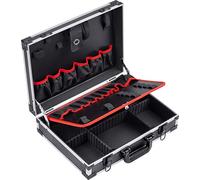 Meister Caja de Herramientas vacía - 460 x 320 x 140 mm - Distribución de compartimentos - 15 bolsillos - Bandas elásticas - Capacidad de carga 15 kg - Caja de aluminio robusta / 9095070