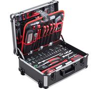 Meister Carro de Herramientas 156 piezas - Set de herramientas - Con ruedas - Asa telescópica / Caja de herramientas móvil sobre ruedas / Caja de herramientas completamente llena / 8971440