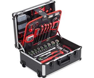 Meister Carro de Herramientas 238 piezas - Set de herramientas - Con ruedas - Asa telescópica / Caja de herramientas móvil sobre ruedas / Caja de herramientas profesional llena / 8971480