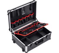 Meister Carro de herramientas vacío, 460 x 350 x 190 mm, con ruedas, compartimentos individuales, 15 bolsas de herramientas con bandas de goma, 15 kg, estabilizador de aluminio