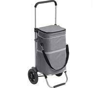 Meister Carro de la Compra Premium Gris 45 L - Carro Plegable con neumáticos de Aire, Bolsa Nevera y Mango telescópico - Resistente a la Lluvia - con suspensión para Carrito de la Compra