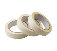 Meister Cinta adhesiva de 25 m x 24 mm - Práctico juego de 3 - Para facilitar el trabajo de enmascaramiento y pintura - Uso universal - Extraíble sin residuos/Cinta de enmascarar/Cinta de pintor/Cinta