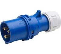 Meister Conector CEE de 3 Pines Azul, 230 V, 16 A, sección Transversal máxima de Cable 2,5 mm² (núcleos Flexibles) y 4,0 mm² (núcleos rígidos), IP44 para Exteriores, Conector Caravan, 74252203 Pines