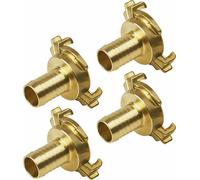 Meister Conector de manguera de acoplamiento rápido de 4 piezas - Latón - Conector de manguera ¾ pulgadas - 40 mm de distancia entre garras - Agua potable según DVGW
