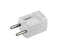 Meister Conector de protección de Contacto - Plástico - Blanco - 250 V - 16 A - Sección Transversal máxima del Cable 2,5 mm² - IP20 - Interiores - Entrada Recta/Enchufe Schuko con Alivio de tensión /