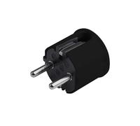 Meister Conector de protección de Contacto - Plástico - Negro - 250 V - 16 A - Sección Transversal máxima del Cable 2,5 mm² - IP20 - Entrada Lateral/Enchufe Schuko con Alivio de tensión / 7421120