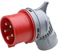 Meister Conector en ángulo CEE - 5 Pines - Rojo - 400 V - 16 A - Sección Transversal máxima del Cable 2,5 mm² (núcleos Flexibles) & 4,0 mm² (núcleos rígidos) - IP44 para Exteriores/Conector de
