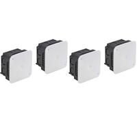 Meister derivación empotrada, 100 x 100 x 45 mm, 2 Unidades, 14 pasacables - con Tapa Secos Caja de distribución para Montaje Interior / 7461130, Negro,Blanco (Paquete de 2)