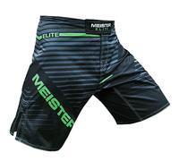 Meister Elite Flex Pantalones Cortos de Tablero de Luchador para Entrenamiento MMA y Ejercicios de Gimnasio - Verde Livewire - Mediano (32-33)