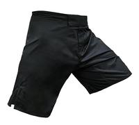 Meister Elite Flex Pantalones Cortos de Tablero de Luchador para Entrenamiento MMA y Ejercicios de Gimnasio - Sin Logo - Negro - Grande (34-35)