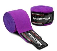Meister Elite Vendas Premium para Manos de Adulto de 180" (457cm) para MMA y Boxeo (Par) - Púrpura Real