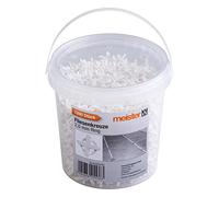 Meister Espaciadores de azulejos de 2,0 mm - Práctico juego con 1200 piezas - Reutilizable gracias a la anilla - de polipropileno robusto - Color blanco - Accesorios para azulejos/ayuda para