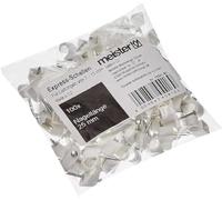 Meister Express 7454160 - Abrazaderas (7-11 mm, 100 unidades, para fijación de cables y conductos incluidos), color blanco