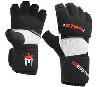 Meister Guantes Internos STRYK con EliteGel para Boxeo y MMA - Reemplaza Las Vendajes de Mano o Entrenamiento de Golpeo - Negro - Mediano/Grande