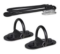 Meister Kit de Anclaje con Argollas en D para Sacos de Velocidad de Doble Extremo - Soportes de Suelo y Techo con Tensores y Mosquetones