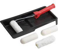 Meister Maler- & Lackier-Set 6-Teilig - Zwei Farbrollen aus Schaumstoff & zwei Farbrollen aus Polyester - 10 & 12 mm Florhöhe - Mit Farbwanne & Steckbügel/Renovierungs-Set/Maler-Set / 4378130