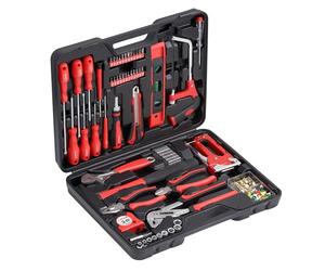 Meister Maletín de herramientas de 60 piezas - Juego completo de herramientas para el hogar - Compacto y versátil para bricolaje - Maleta resistente - Ideal para el hogar