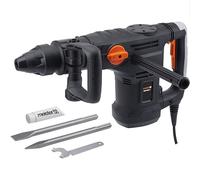 Meister - Martillo de demolición (1600 W, MAH1600-1) - Mandril SDS-Max - Potencia de ataque 25 julios - Mango antivibración - Con cincel plano y puntiagudo/martillo perforador en el maletín/martillo