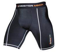 Meister MMA Compresión Rush Pantalones Cortos de Pelea con Bolsillo para Copa - Negro - Pequeño (30-31)