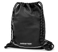 Meister Mochila XL con Cordón - Bolsa de Cuerda Impermeable para Gimnasio - Negra/Reflectante