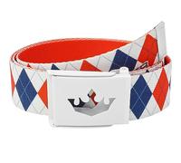 Meister Player Cinturón de Golf de Cinta Tejida - Ajustable y Reversible - Argyle Real