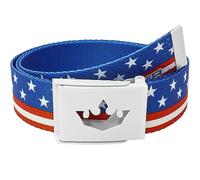 Meister Player Cinturón de Golf de Cinta Tejida - Ajustable y Reversible - Bandera Americana