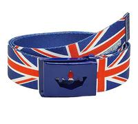Meister Player Cinturón de Golf de Cinta Tejida - Ajustable y Reversible - Union Jack