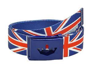Meister Player Cinturón de Golf de Cinta Tejida - Ajustable y Reversible - Union Jack