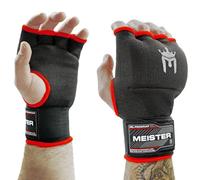 Meister ProWrap - Guantes interiores acolchados de gel para manos (par), color negro/rojo, pequeño/mediano