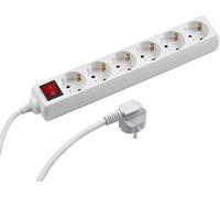 Meister, regleta de 6 enchufes, 1,4 m, Color Blanco, Interruptor, 7430510