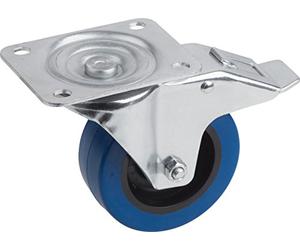 Meister Rueda Giratoria Con Tope Decoración 105 X 80 Mm Placa, Elástica - Ruedas De Goma Con Superficie Unidad Suave Decoración Rollo Almacenamiento | Rollo De Transporte | Muebles Rollo