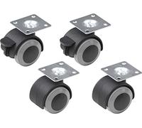 Meister Ruedas dobles de 40 mm de diámetro con placa, juego de 4, 804300