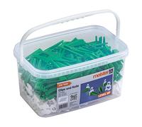 Meister Sistema de nivelación"Level Up" para azulejos, 350 piezas, grosor de azulejos 6-17 mm, 200 clips y 150 espaciadores, ayuda para nivelar baldosas, ayuda de colocación con cuñas