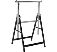 Meister Soporte de Metal 200 kg - Plegable - Altura de trabajo variable de 800 a 1300 mm - Ajuste de altura de 7 niveles - Con ganchos de seguridad/Soporte telescópico / 5258110