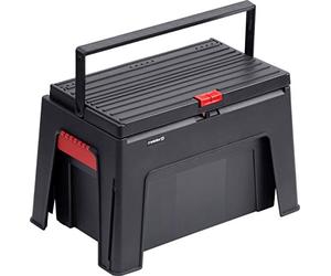 Meister Taburete 3 en 1 - 460 x 280 x 300 mm - con caja de herramientas y bandeja para herramientas - Capacidad de carga de 150 kg - De polipropileno estable/Caja de herramientas/Caja de