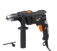 Meister Taladro percutor 500 W, SB500, portabrocas con corona dentada, preselección de velocidad, con mango adicional y tope de profundidad/taladro/taladro de percusión para hormigón y metal / 5452010
