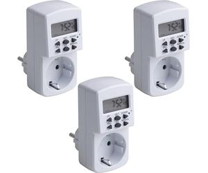 Meister Temporizador digital, 1800 W, 3 unidades, horario de verano e invierno, 10 programas configurables, con función de cuenta regresiva y generador aleatorio, temporizador para enchufe con