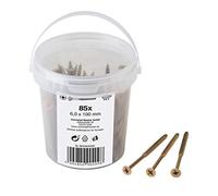 Meister 904090 Tornillos universales Unidades, Amarillo, 6,0 x 100 mm (85 Stück)