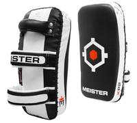 Meister XP2 Almohadillas Tailandesas Curvas Profesionales para Kickboxing y MMA - Cuero de Vaca X-Grosor - Negro - Par (2 Almohadillas)