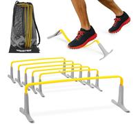 Meister ZoomFlex Vallas de Agilidad con Bolsa de Transporte - Entrenamiento de Velocidad Modular Flex-Safe - 15 cm Amarillo Eléctrico - Pack de 6