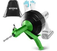 Meisterfaktur Desatascador Tuberias [15 m] - Función Automática - Espiral para Desatascar Tuberias Automática - ¡Espiral Limpiador de Desagües y de Tuberías para Aficionados al Bricolaje!