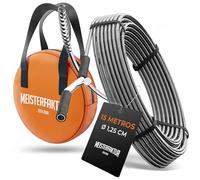 Meisterfaktur Desatascador Tuberias 3.0 [15 m] - muy Larga - Espiral para Desatascar Tuberias para Atascos Graves y Difíciles - ¡Limpiador de Desagües y de Tuberías para Aficionados al Bricolaje!